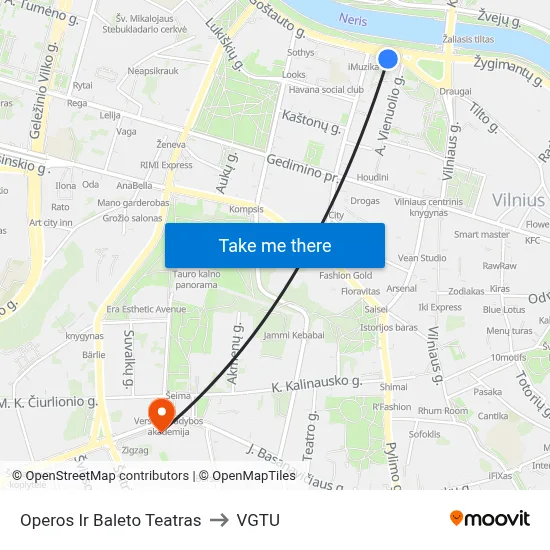 Operos Ir Baleto Teatras to VGTU map