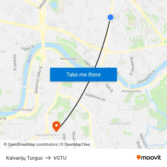 Kalvarijų Turgus to VGTU map