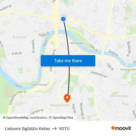 Lietuvos Sąjūdžio Kelias to VGTU map