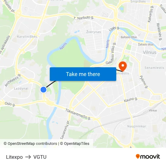Litexpo to VGTU map