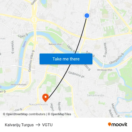 Kalvarijų Turgus to VGTU map