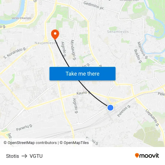 Stotis to VGTU map