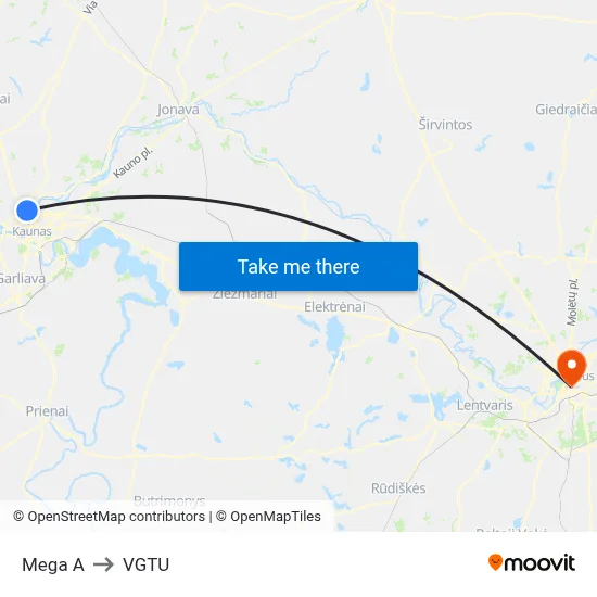 Mega A to VGTU map