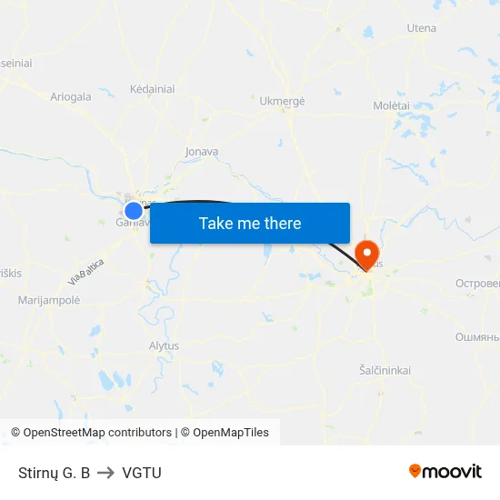 Stirnų G. B to VGTU map