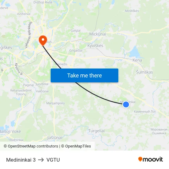 Medininkai 3 to VGTU map