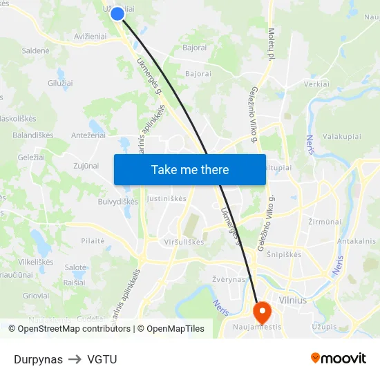Durpynas to VGTU map