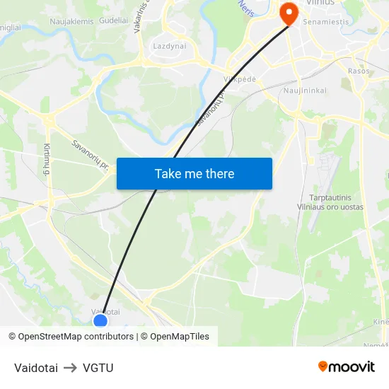 Vaidotai to VGTU map