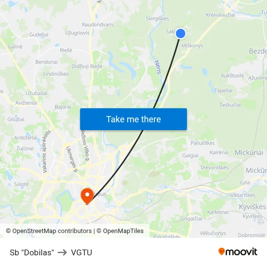 Sb "Dobilas" to VGTU map