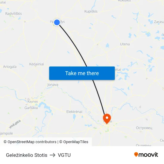 Geležinkelio Stotis to VGTU map