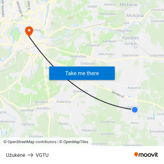 Užukėnė to VGTU map