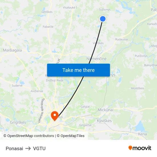 Ponasai to VGTU map