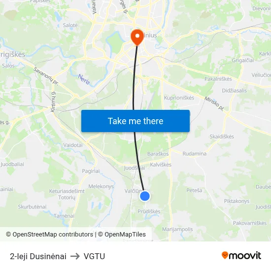 2-Ieji Dusinėnai to VGTU map