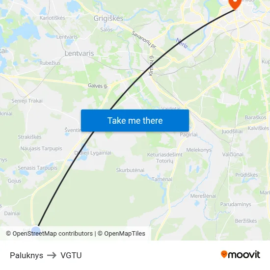 Paluknys to VGTU map