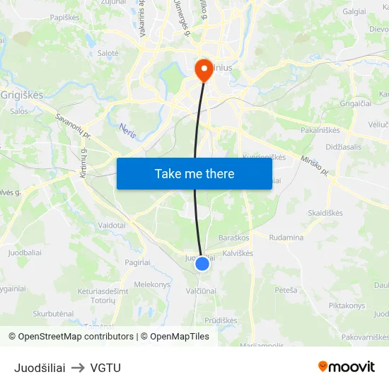 Juodšiliai to VGTU map