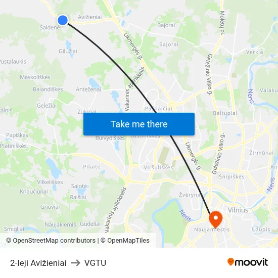 2-Ieji Avižieniai to VGTU map