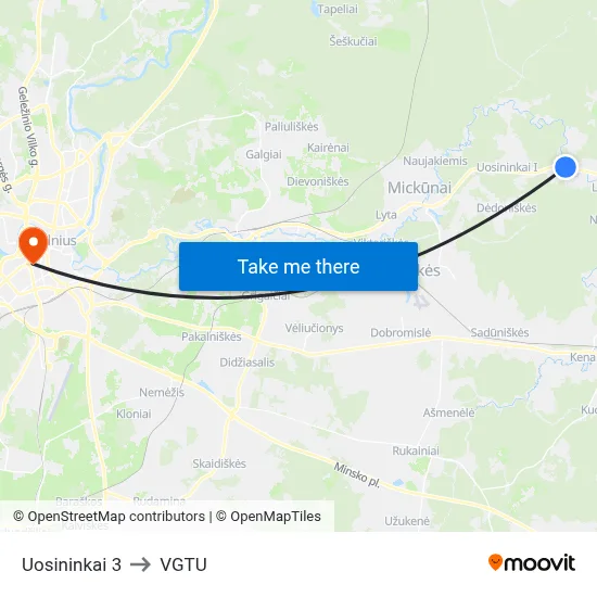 Uosininkai 3 to VGTU map