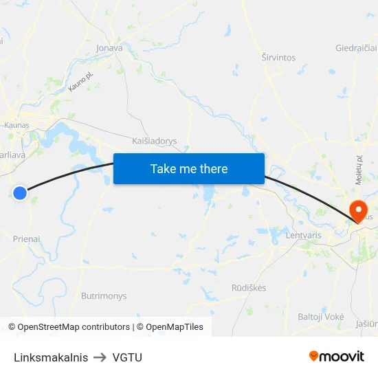 Linksmakalnis to VGTU map