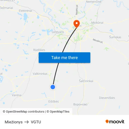 Miežionys to VGTU map