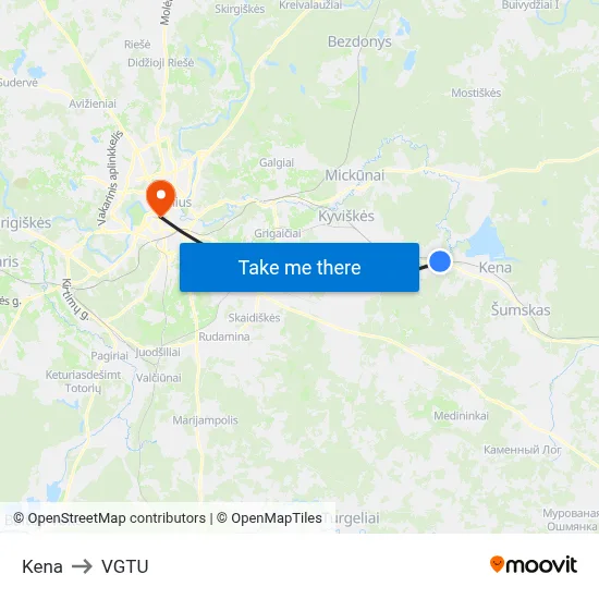 Kena to VGTU map