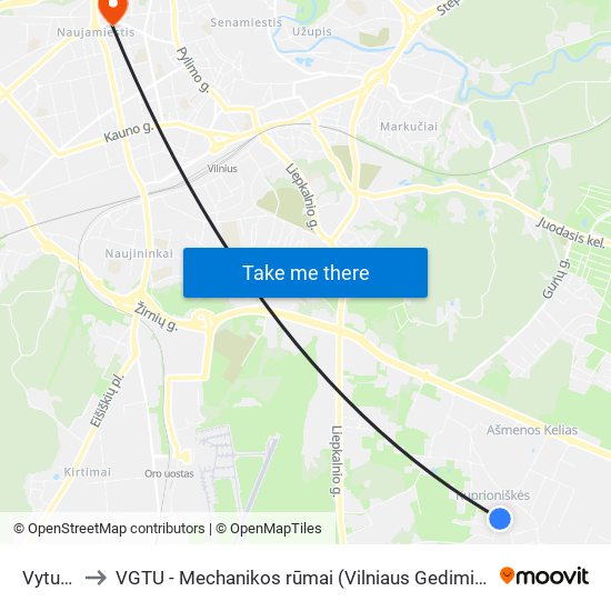Vyturių St. to VGTU - Mechanikos rūmai (Vilniaus Gedimino technikos universitetas) map