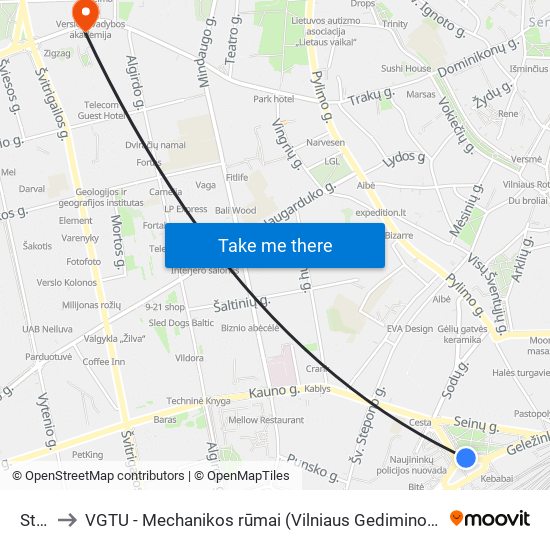 Stotis to VGTU - Mechanikos rūmai (Vilniaus Gedimino technikos universitetas) map
