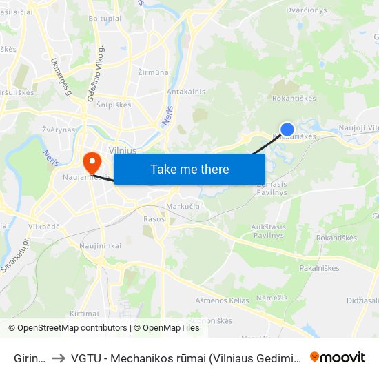 Girininkija to VGTU - Mechanikos rūmai (Vilniaus Gedimino technikos universitetas) map