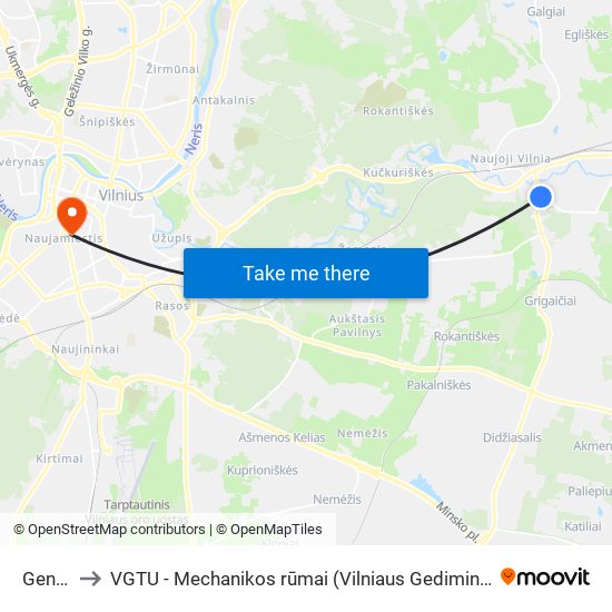 Genių St. to VGTU - Mechanikos rūmai (Vilniaus Gedimino technikos universitetas) map