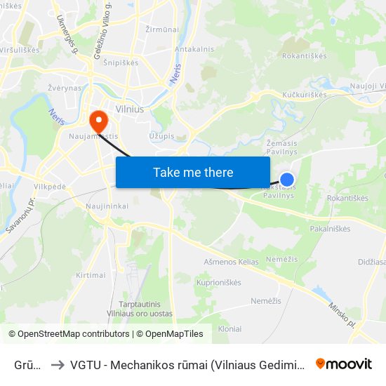 Grūdų St. to VGTU - Mechanikos rūmai (Vilniaus Gedimino technikos universitetas) map