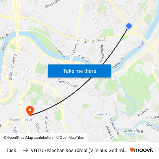 Tuskulėnai to VGTU - Mechanikos rūmai (Vilniaus Gedimino technikos universitetas) map