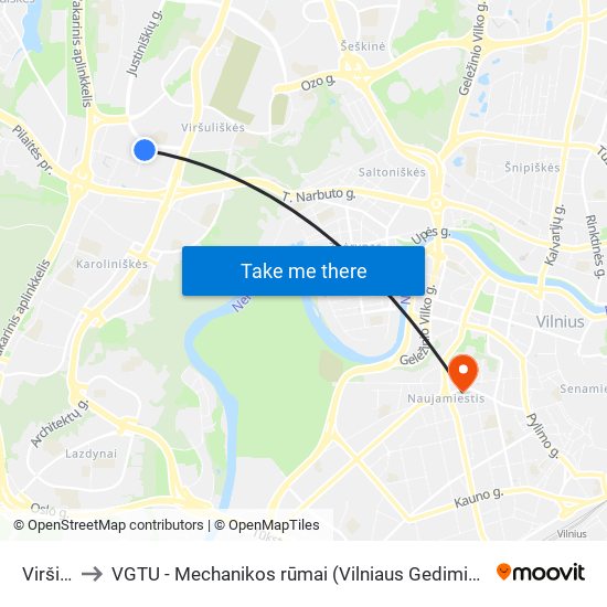 Viršilų St. to VGTU - Mechanikos rūmai (Vilniaus Gedimino technikos universitetas) map
