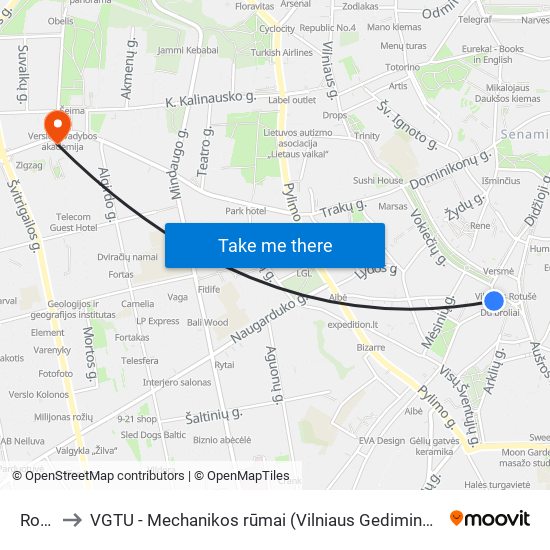 Rotušė to VGTU - Mechanikos rūmai (Vilniaus Gedimino technikos universitetas) map