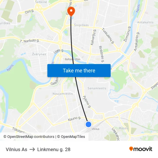 Vilnius As to Linkmenu g. 28 map