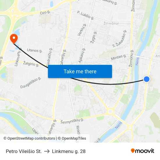 Petro Vileišio St. to Linkmenu g. 28 map