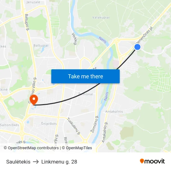 Saulėtekis to Linkmenu g. 28 map