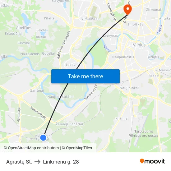 Agrastų St. to Linkmenu g. 28 map