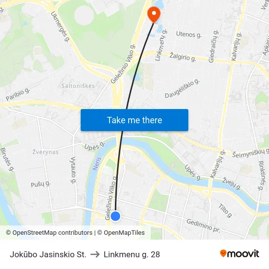 Jokūbo Jasinskio St. to Linkmenu g. 28 map