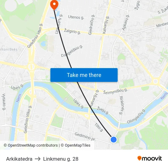 Arkikatedra to Linkmenu g. 28 map