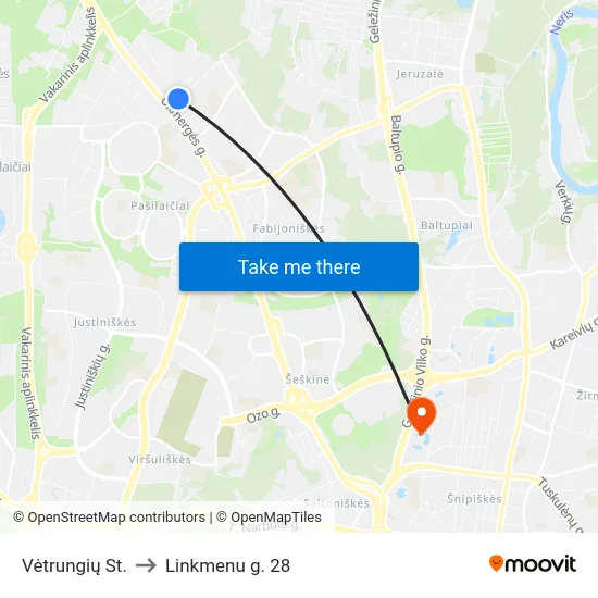 Vėtrungių St. to Linkmenu g. 28 map