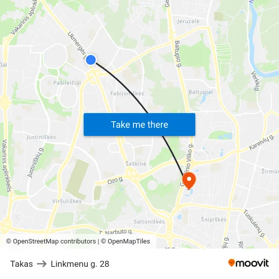 Takas to Linkmenu g. 28 map