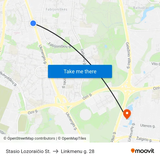 Stasio Lozoraičio St. to Linkmenu g. 28 map
