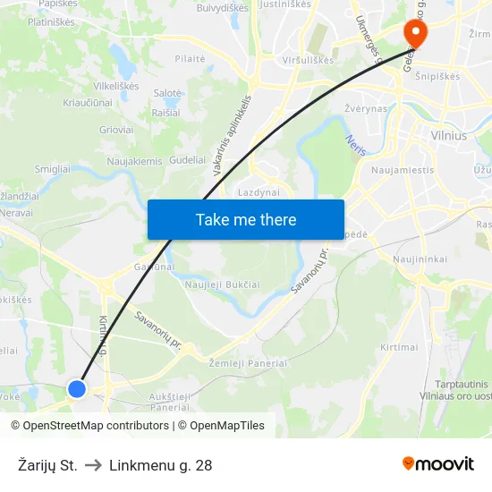 Žarijų St. to Linkmenu g. 28 map