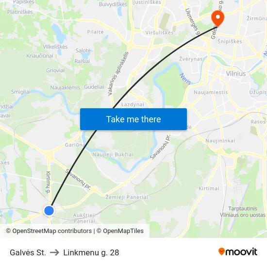 Galvės St. to Linkmenu g. 28 map