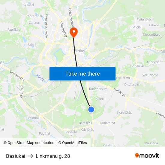 Basiukai to Linkmenu g. 28 map
