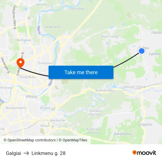 Galgiai to Linkmenu g. 28 map