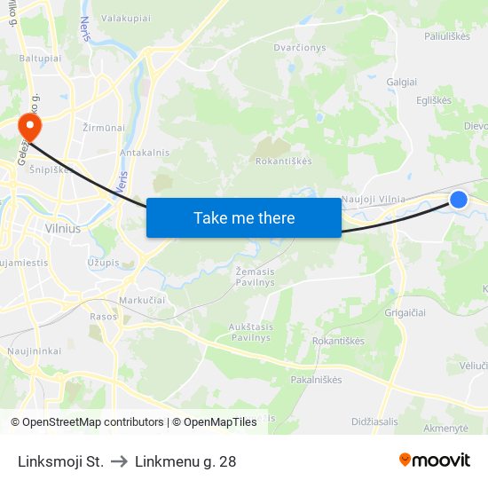 Linksmoji St. to Linkmenu g. 28 map