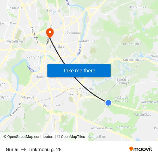 Guriai to Linkmenu g. 28 map