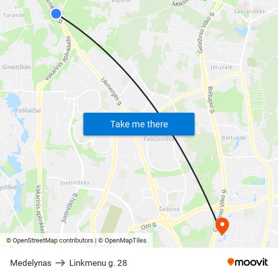 Medelynas to Linkmenu g. 28 map