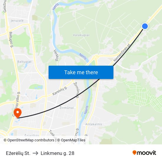 Ežerėlių St. to Linkmenu g. 28 map