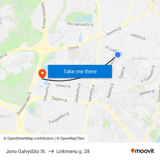 Jono Galvydžio St. to Linkmenu g. 28 map