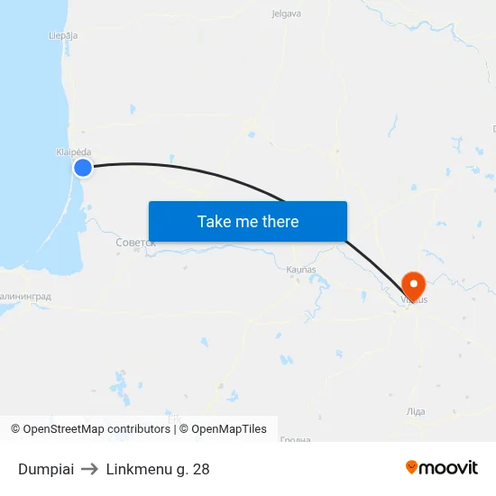 Dumpiai to Linkmenu g. 28 map